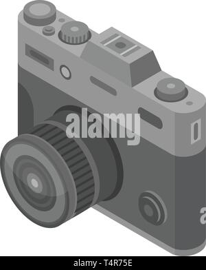 Retro camera icon, isometric style Stock Vector