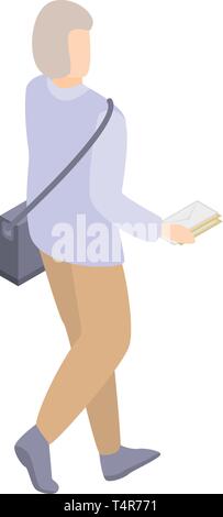 Postman gives envelope icon, isometric style Stock Vector