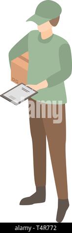 Special postman icon, isometric style Stock Vector