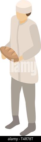 Bakery man icon, isometric style Stock Vector
