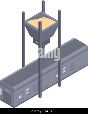 Bakery factory line icon, isometric style Stock Vector