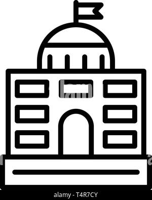 Governance courthouse icon, outline style Stock Vector