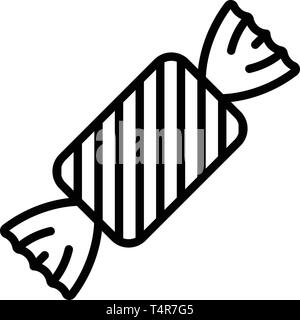 Striped pack toffee icon, outline style Stock Vector