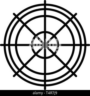Sniper aim icon, outline style Stock Vector