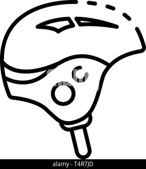 Helmet canoeing icon, outline style Stock Vector