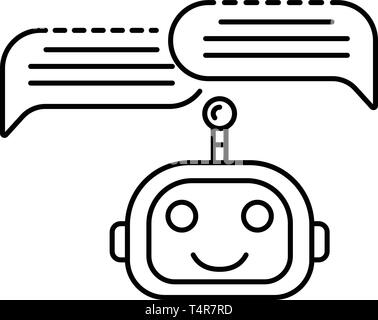 Chat bot two bubbles icon, outline style Stock Vector