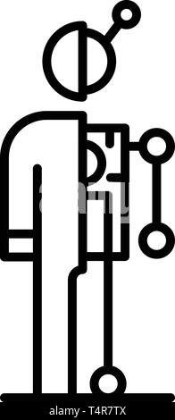 Humanoid vertical cut icon, outline style Stock Vector