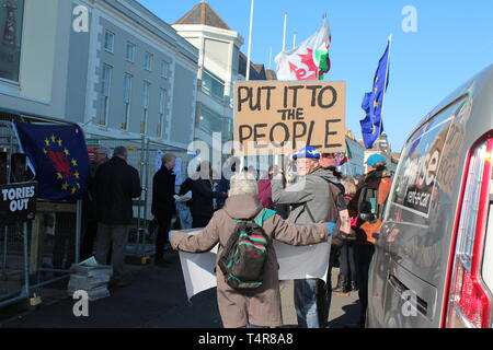 Protests outside the Welsh labour party conference in Llandudno Wales Stock Photo