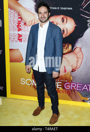 Hollywood, United States. 17th Apr, 2019. HOLLYWOOD, LOS ANGELES, CALIFORNIA, USA - APRIL 17: Aaron Wolf arrives at the Los Angeles Special Screening Of Netflix's 'Someone Great' held at ArcLight Cinemas Hollywood on April 17, 2019 in Hollywood, Los Angeles, California, United States. (Photo by Xavier Collin/Image Press Agency) Credit: Image Press Agency/Alamy Live News