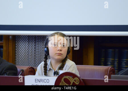 Rome, Italy. 18th Apr, 2019. In the photo Greta Thunberg Credit: Independent Photo Agency/Alamy Live News Stock Photo