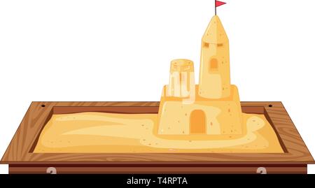 Isolated sandpit on white background illustration Stock Vector