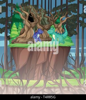 Dragon in a forest illustration Stock Vector Image & Art - Alamy