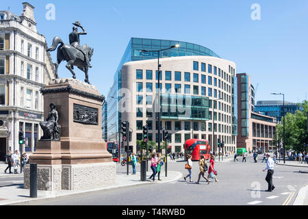 Equestrian statue of Prince Albert, Holborn Circus, Holborn, London Borough of Camden, Greater London, England, United Kingdom