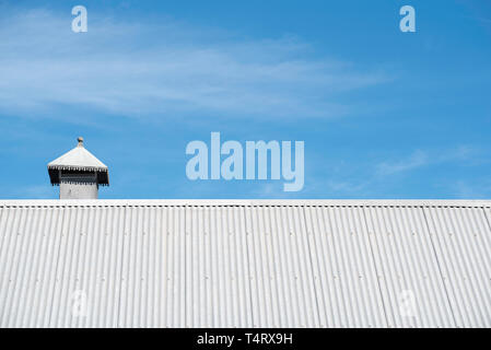 Galvanized corrugated iron roofing at the Parramatta South Campus of Western Sydney University (WSU), New South Wales, Australia Stock Photo