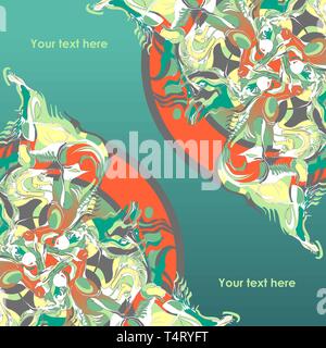 Vector mirror-symmetrical decorative pattern of trefoils. Bright spectacular business card or invitation with nature motifs. Can be used for packaging Stock Vector