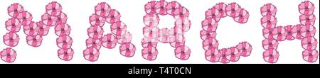 March with cherry blossoms Stock Vector