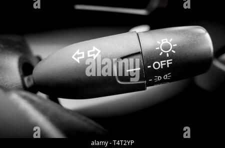 Car turning light and headlight stick button switch Stock Photo