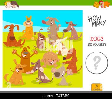 how many cartoon dogs characters counting task Stock Vector Image & Art ...