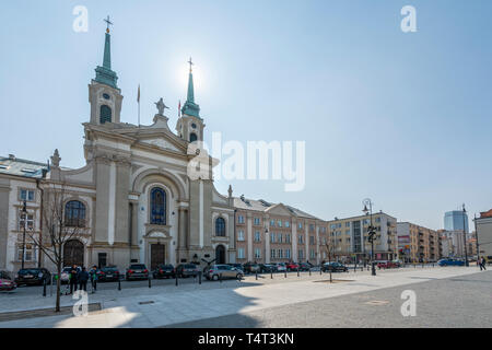 Warsaw, Poland. April, 2018.   panoramic view of the Field Cathedral of the Polish Army Stock Photo