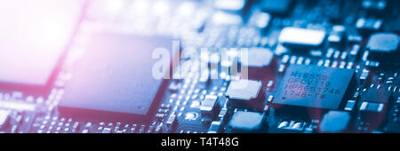 Modern Circuit Board Background Banner Stock Photo