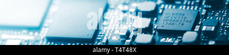 Modern Circuit Board Background Banner Stock Photo
