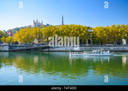 The view of riverside of Lyon, France Stock Photo