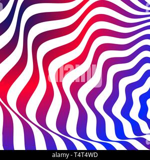 Colorful abstract wavy stripes background. Vector illustration Stock Vector