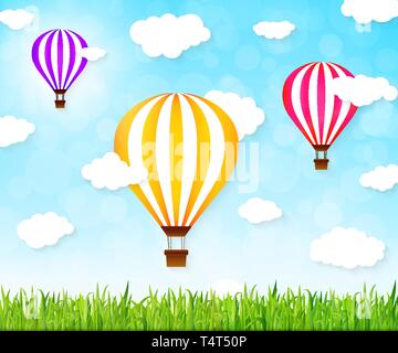 Colorful hot air balloons. Vector illustration Stock Vector