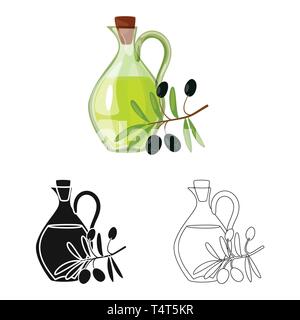Isolated object of olive and fruit sign. Collection of olive and food  stock symbol for web. Stock Vector