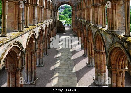 Jedburgh Abbey, ruins of the cathedral of Jedburgh, Scottish Boders, Scotland, United Kingdom, Europe Stock Photo