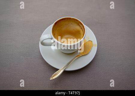 Empty Cappuccino Coffee Cup Stock Photo