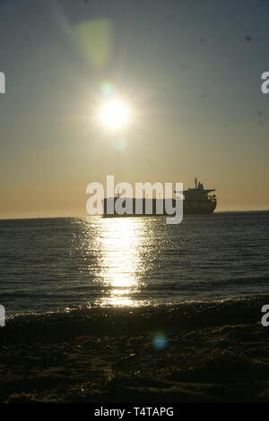 shipping in the river humber,  Spurn Point, east yorkshire Stock Photo