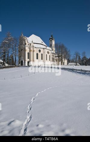 Wieskirche, Pfaffenwinkel, Upper Bavaria, Bavaria, Germany, Europe Stock Photo