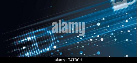 Cybersecurity and information or network protection. Future cyber technology web services for business and internet project Stock Vector