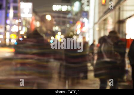 Blurred pedestrians in the downtown area, Berlin, Germany, Europe Stock Photo