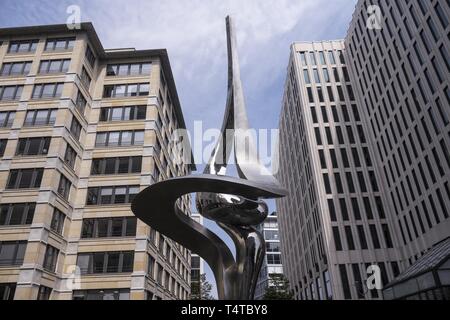 Inge-Beisheim-Platz, sculpture 'Phoenix', Potsdamer Platz, Berlin, Germany, Europe Stock Photo