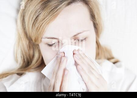 Woman with a handkerchie Stock Photo