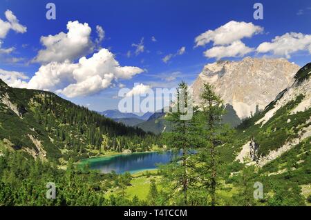 Sebensee, in the background the Zugspitze, Tyrol, Austria, Europe Stock Photo
