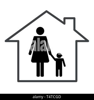 mother with a child in a house vector illustration EPS10 Stock Vector