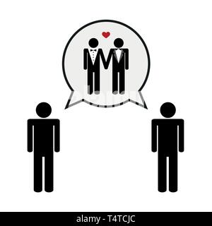 concept of gay love wedding pictogram vector illustration EPS10 Stock Vector