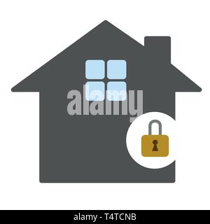 lock up the house protection brand icon vector illustration EPS10 Stock Vector
