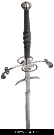 A German two-hand sword, circa 1580. Straight blade with long ricasso ...