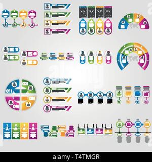 Modern vector illustration 3d. Template infographics set with four elements, sectors. Contains icons and text. Designed for business, presentations Stock Vector