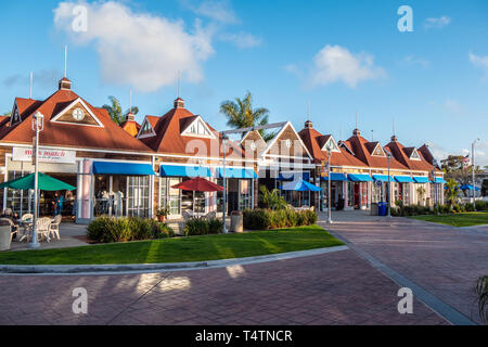 restaurant and cafes at Centennial Park Coronado - CALIFORNIA, USA - MARCH 18, 2019 Stock Photo