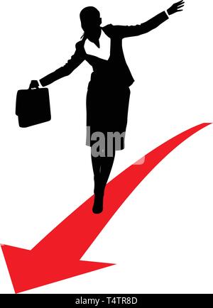 business woman arrow1 Stock Vector