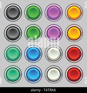 set colored buttons Stock Vector
