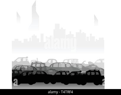 car jam in the city 2 Stock Vector