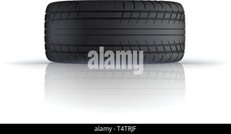 lying car tire Stock Vector