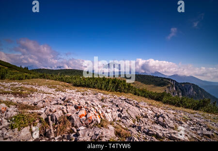 Hiking at the Rax in the Raxalpe Stock Photo