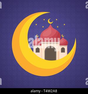taj mahal half moon Stock Vector